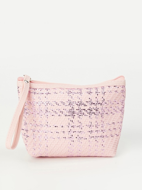 

Ginger by Lifestyle Pink Structured Sling Bag with Cut Work