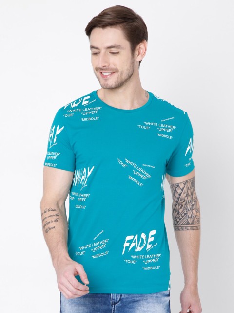 

Rex Straut Jeans Men Blue Printed Slim Fit T-shirt