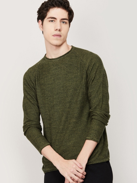 

Forca Men Olive Green Raw Edge T-shirt