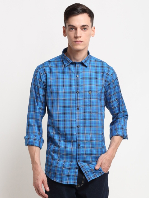

La Mode Men Blue Slim Fit Checked Casual Shirt