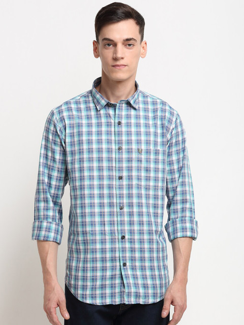 

La Mode Men Blue Slim Fit Checked Casual Shirt