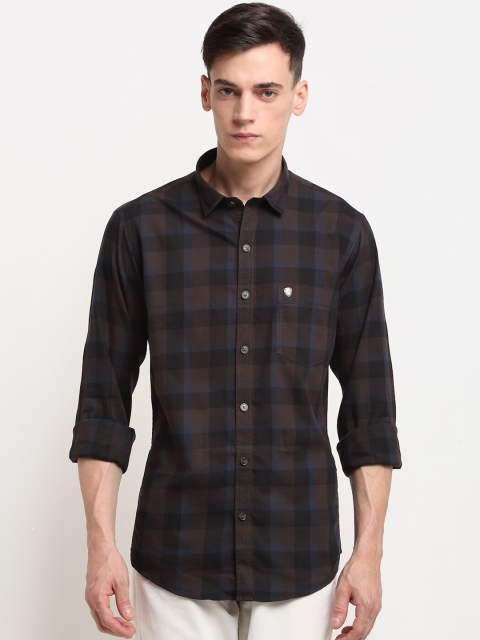 

La Mode Men Brown Slim Fit Checked Casual Shirt