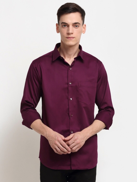 

La Mode Men Purple Slim Fit Casual Shirt