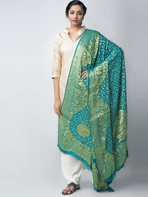 

Unnati Silks Women Teal & Green Wowen Design Bandhani Dupatta