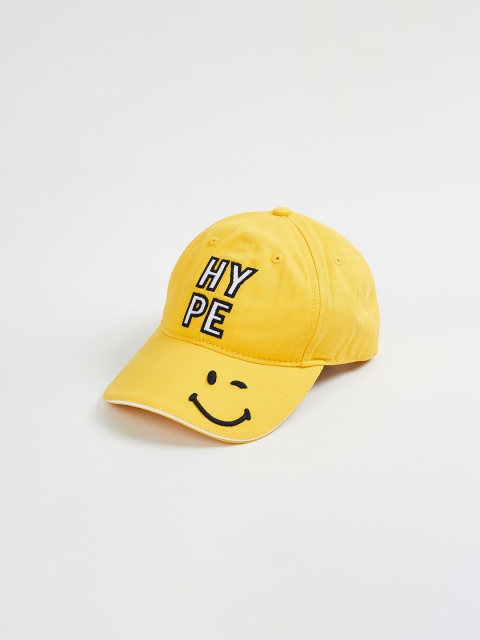 

Smiley World Men Yellow Typography Embroidered Baseball Cap