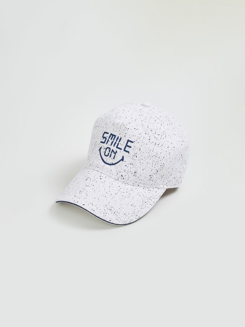 

Smiley World Men White & Blue Printed Baseball Cap