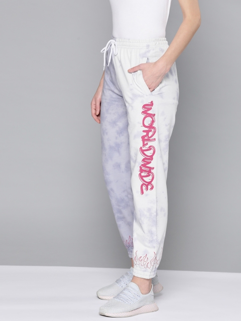 

VividArtsy Blue & White Tie & Dye Relaxed-Fit Cotton Joggers