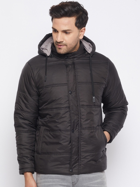 

Okane Men Black Hooded Padded Jacket