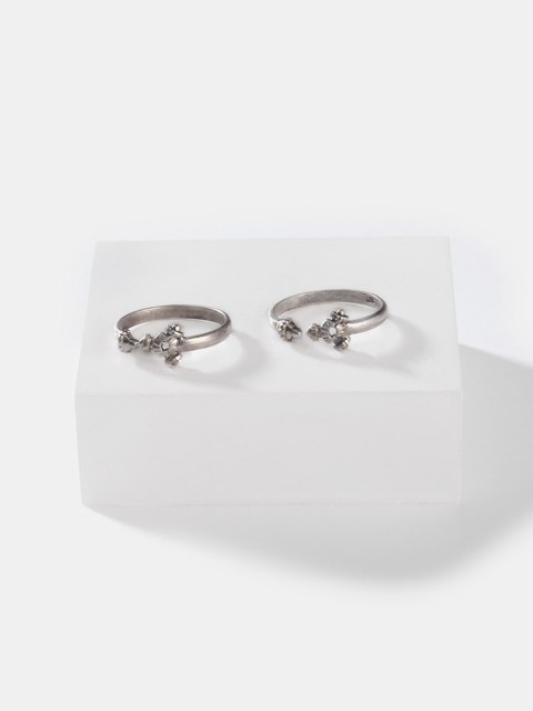 

SHAYA Silver Tonned Silver-Plated 925 Silver Toe Rings