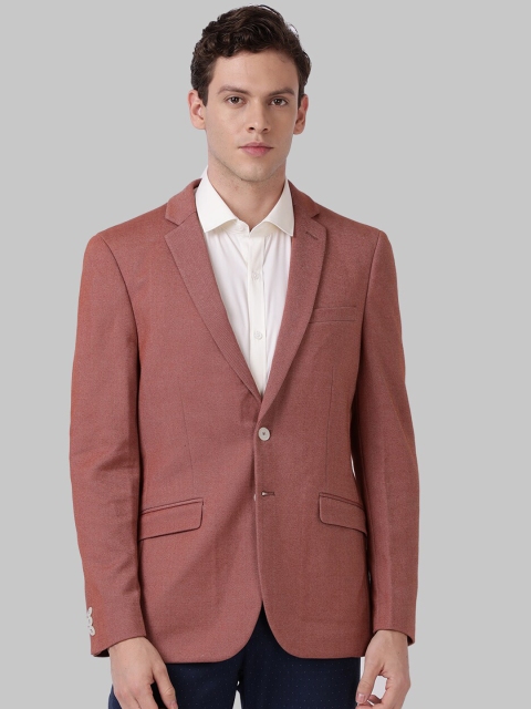 

Park Avenue Men Brown Solid Single Breasted Formal Blazer