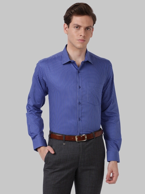 

Park Avenue Men Blue Slim Fit Striped Formal Shirt