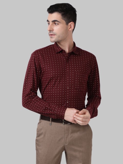 

Park Avenue Men Maroon Slim Fit Printed Formal Shirt