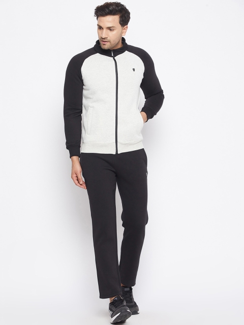 

Okane Men Grey & Black Solid Tracksuit