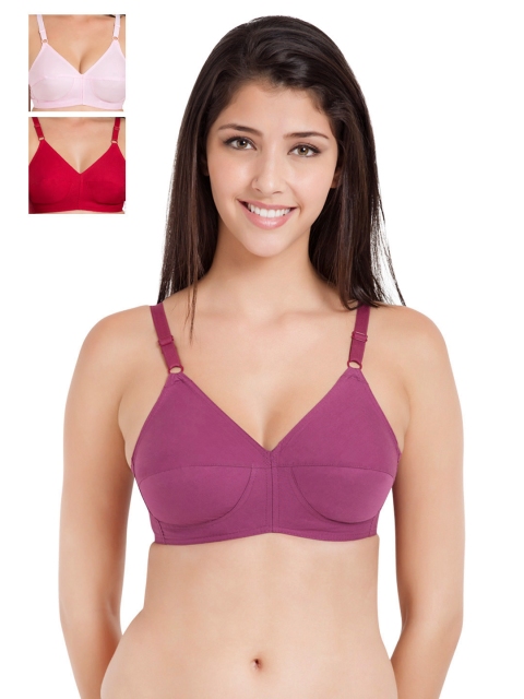 

Souminie Pack of 3 Full-Coverage Bras SLY933, Magenta