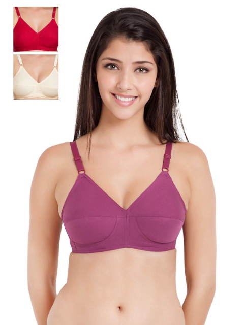 

Souminie Pack of 3 Full-Coverage Bras SLY933, Magenta