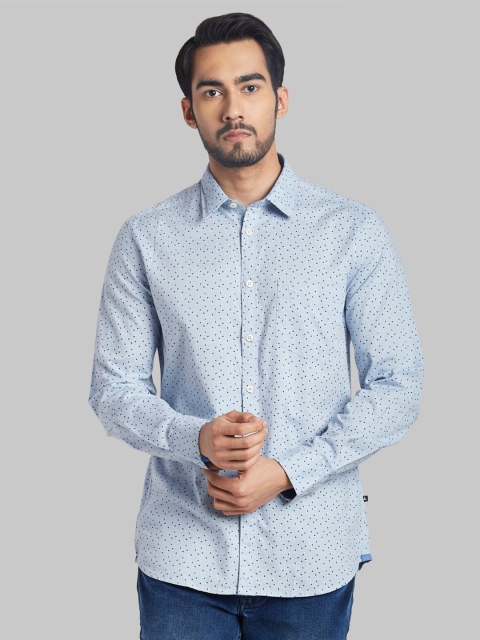 

Parx Men Blue Slim Fit Printed Casual Shirt
