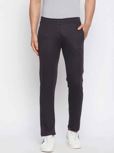 

Okane Men Charcoal Grey Solid Track Pants