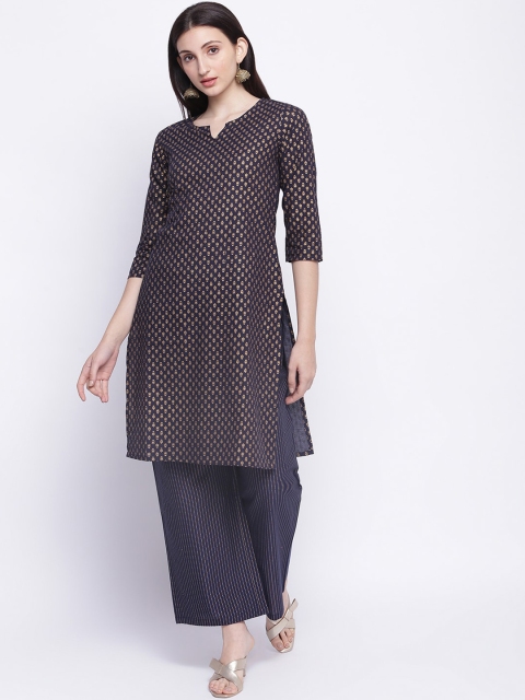

IMARA Women Blue Ethnic Motifs Printed Kurta With Palazzos