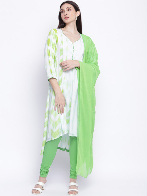 

IMARA Women Green Printed Kurta With Dupatta