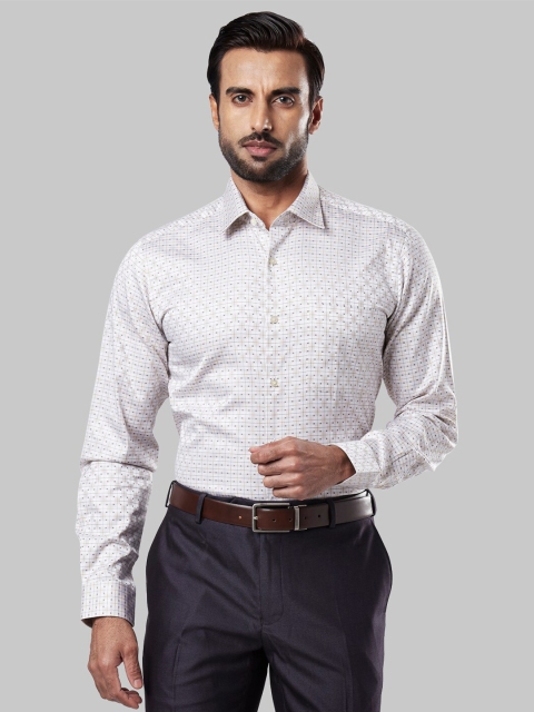 

Raymond Men Off White Checked Formal Shirt