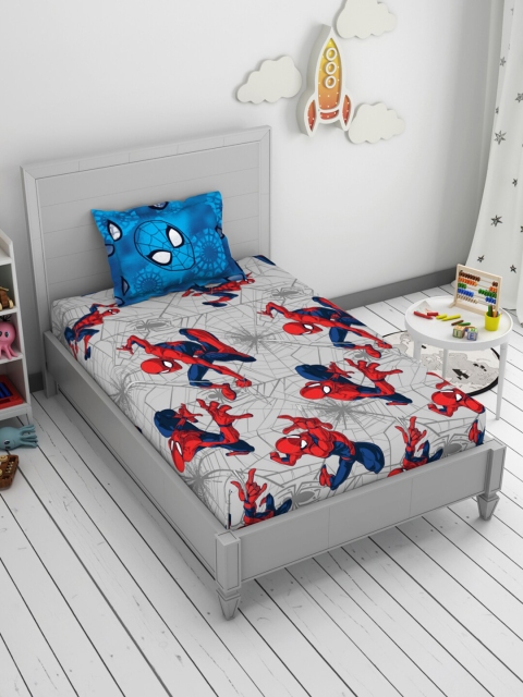 

CORE Designed by SPACES Kids Blue Printed 144 TC 1 Single Bedsheet with 1 Pillow Covers
