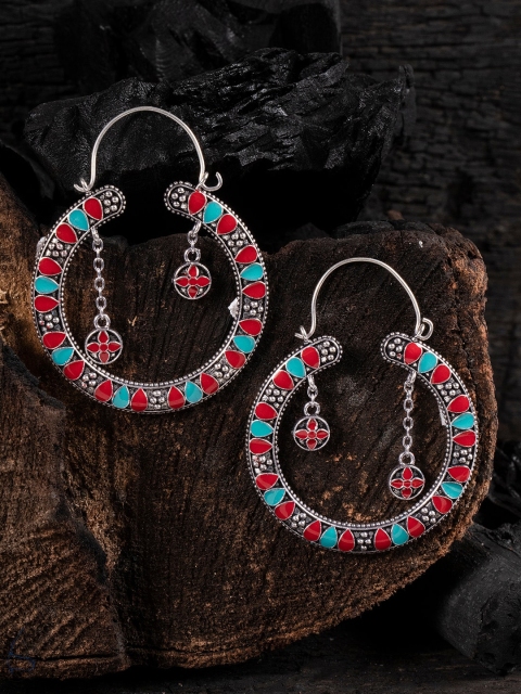 

Shoshaa Turquoise Blue Contemporary Hoop Earrings