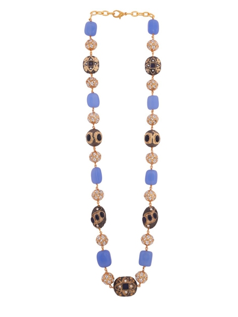 

Shoshaa Gold-Toned & Blue Brass Gold-Plated Necklace