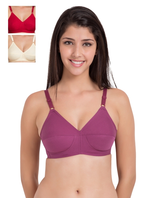 

Souminie Pack of 3 Full-Coverage Bras SLY933, Magenta