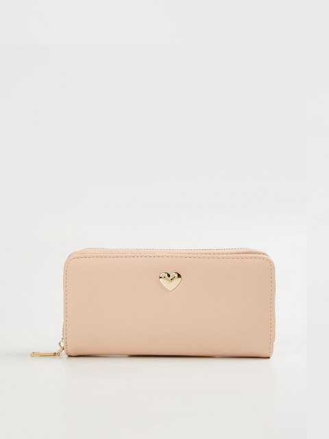 

Ginger by Lifestyle Women Pink Solid Zip Around Wallet
