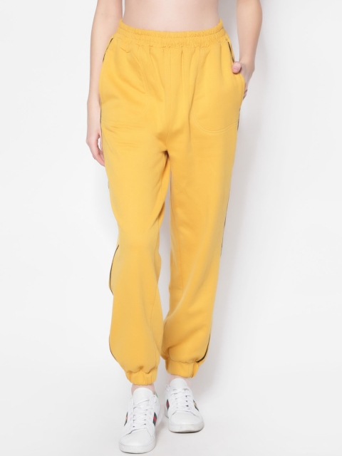 

Sera Women Yellow Solid Cotton Joggers
