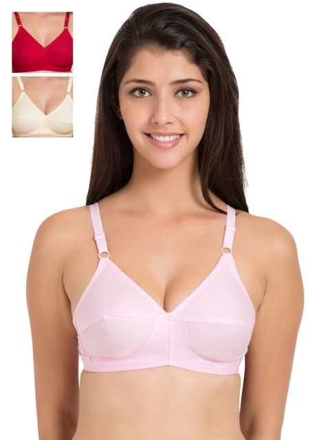 

Souminie Pack of 3 Full-Coverage Bras SLY933, Pink