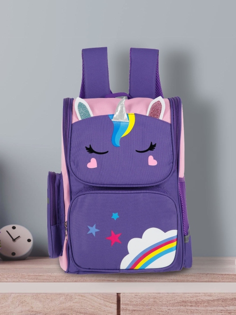 

POPLINS Kids Purple & Pink Rainbow Graphic Backpack