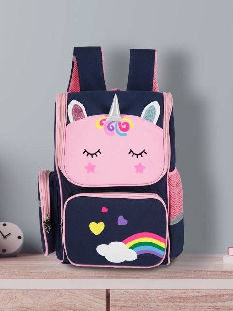 

POPLINS Unisex Kids Blue & Pink Graphic Backpack