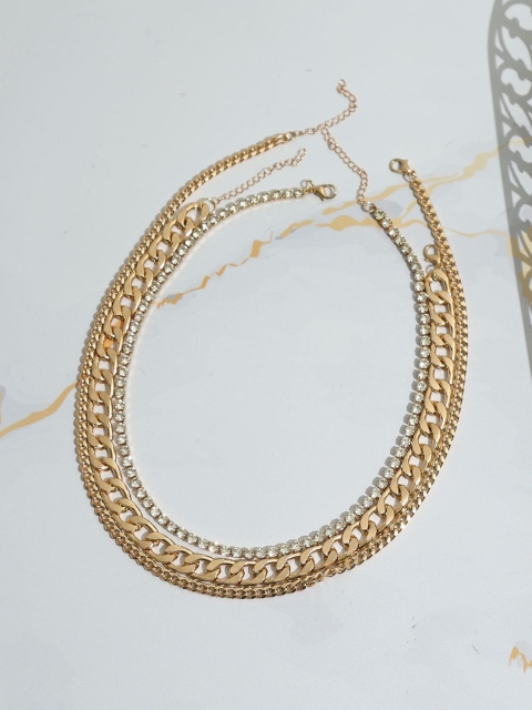

Pipa Bella Set Of 3 Gold-Toned Classy Chain