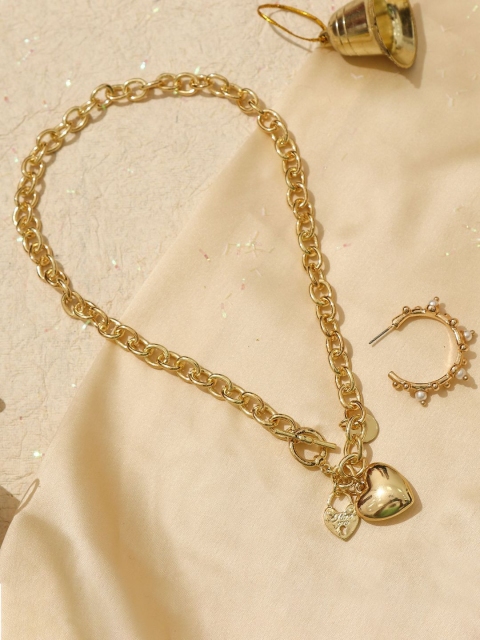 

Pipa Bella Women Gold-Plated Contemporary Chain & Earrings Set
