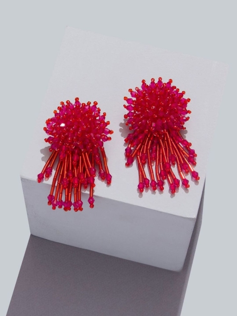 

Pipa Bella Red Spiked Drop Earrings