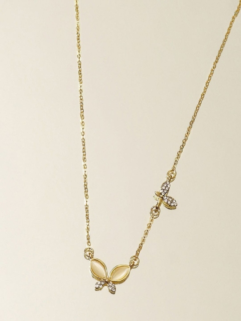 

Pipa Bella Off White Gold-Plated Stone Studded Necklace