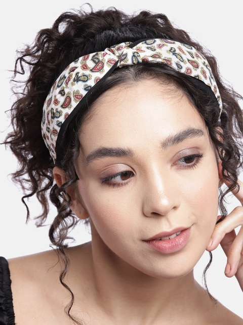 

Pipa Bella Women White & Navy Blue Printed Hairband