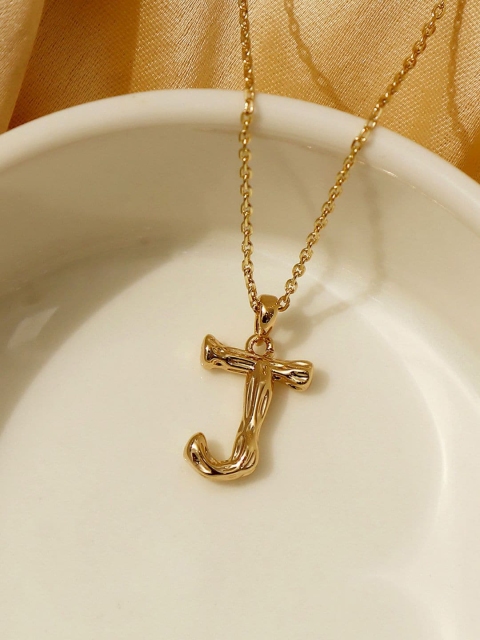 

Pipa Bella Gold-Plated J Initial Pendant With Chain