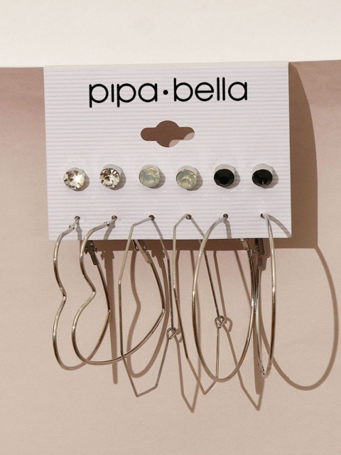 

Pipa Bella Set of 6 Earrings, Silver