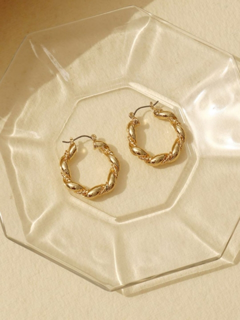 

Pipa Bella Gold-Plated Twisted Circular Hoop Earrings
