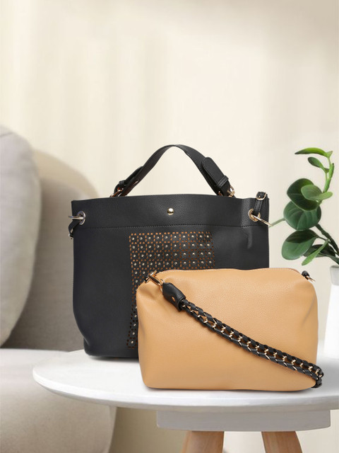 

DressBerry Black Studded Shoulder Bag with Pouch