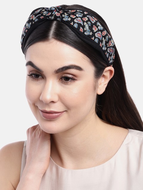 

Pipa Bella Women Black & Blue Paisley Print Knot Detail Hairband