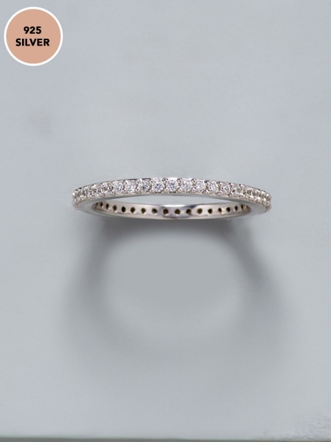 

Pipa Bella Women Classic Silver-Plated Stud Embellished Ring