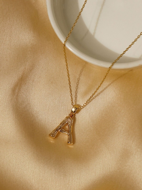 

Pipa Bella Gold & Black Textured A Initial Pendant