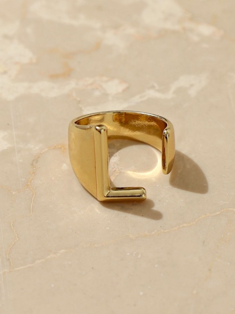 

Pipa Bella Women Gold-Plated Letter L Adjustable Finger Ring