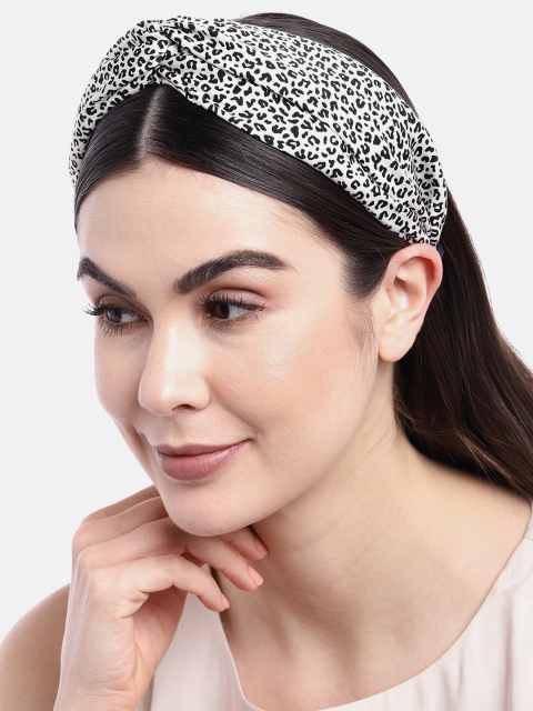 

Pipa Bella Women White & Black Animal Print Knotted Hairband
