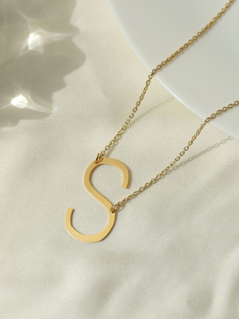 

Pipa Bella 18k Gold Plated Slanted Initial S Necklace