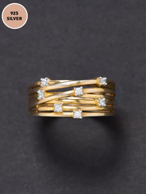 

Pipa Bella Women Gold-Plated Studded Statement Ring