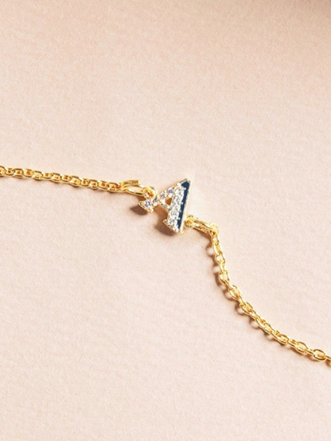 

Pipa Bella Blue CZ Studded A Initial Bracelet